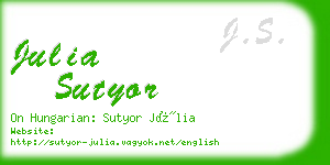 julia sutyor business card